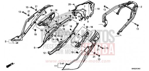 SEITENABDECKUNG/HINTERER TRAEGER (2) CRF1100A4L de 2020